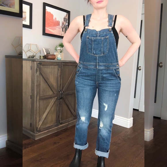 Arizona Jeans Co Distressed Overalls 